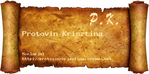 Protovin Krisztina névjegykártya